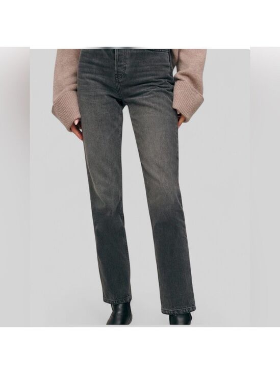 Reformation Denim - Reformation-black distressed jeans straight leg size 26